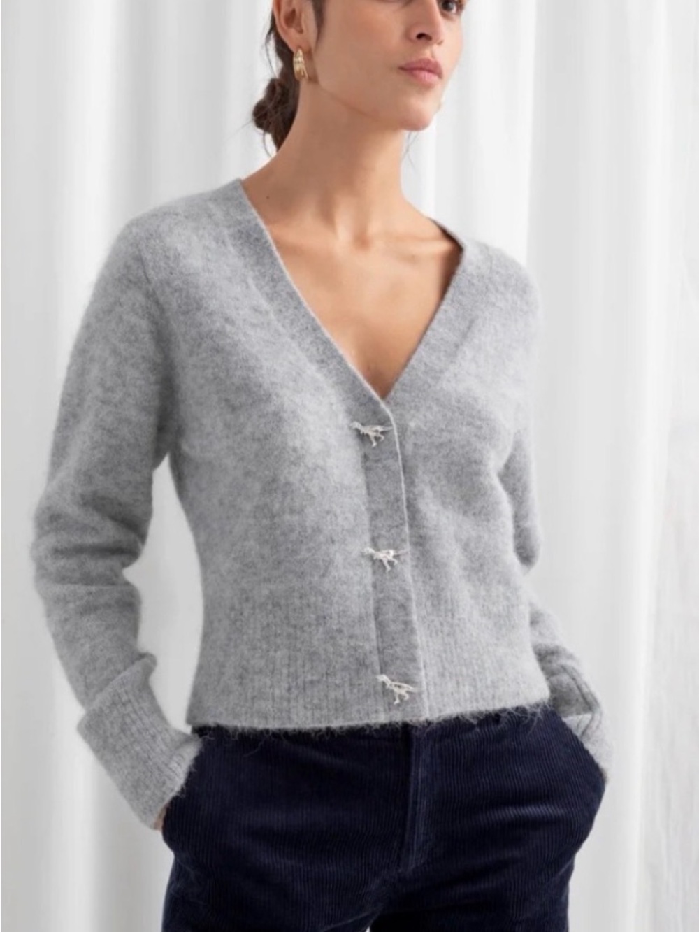 &other stories  dinosaurs  gray Cardigan Sweater